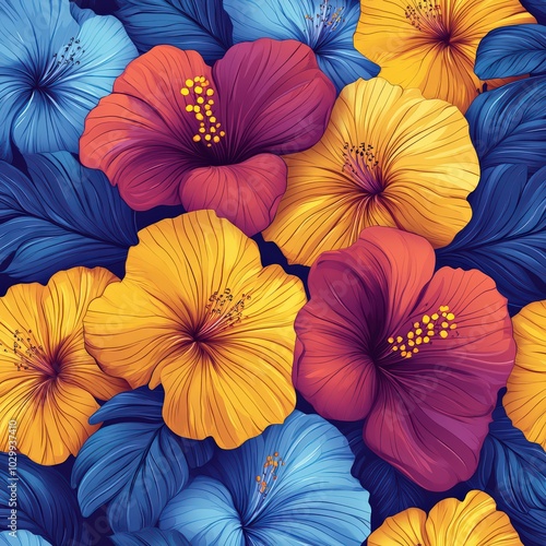 Wallpaper Mural colorful flowers background  Torontodigital.ca