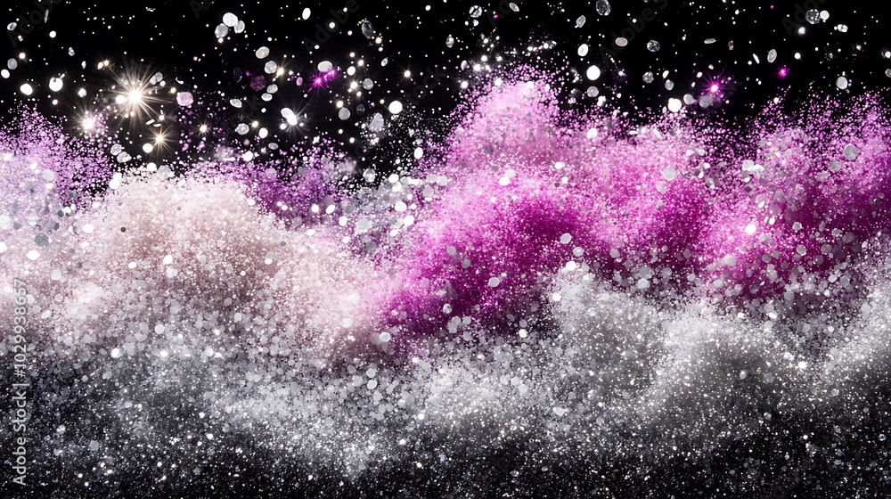 Abstract Background of Silver and Pink Glitter for a Festive and Glamorous Design Smooth Blue Background with Copy Space for Advertisements Abstract Background of Silver and Pink Glitter for a Festive and Glamorous Design Smooth Blue Background with Copy Space for Advertisements