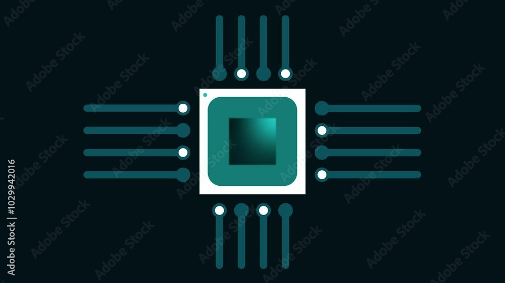 Processor CPU power beautiful animation effects Processor CPU power beautiful animation effects