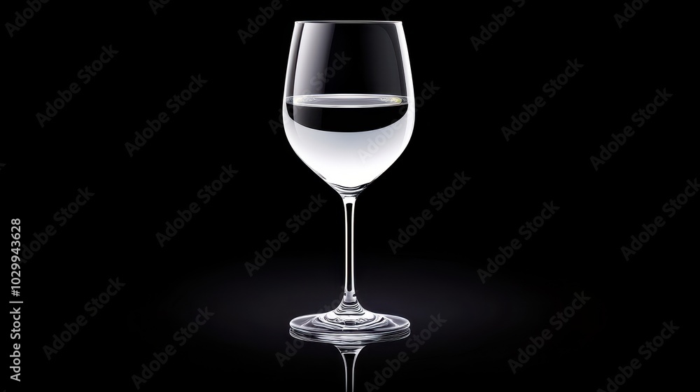 A simple, elegant water glass standing alone, perfectly isolated with sharp reflections, symbolizing purity and refreshment. A simple, elegant water glass standing alone, perfectly isolated with sharp reflections, symbolizing purity and refreshment.