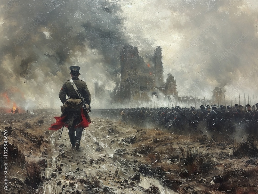 A Soldier's Journey Through a War-Torn Battlefield A Soldier's Journey Through a War-Torn Battlefield