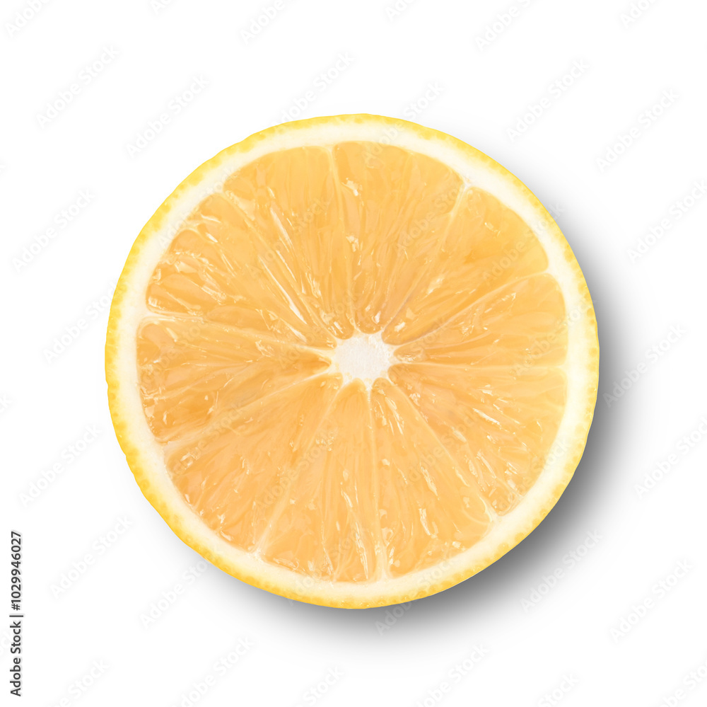 Half of Lemon on white background. top view Half of Lemon on white background. top view