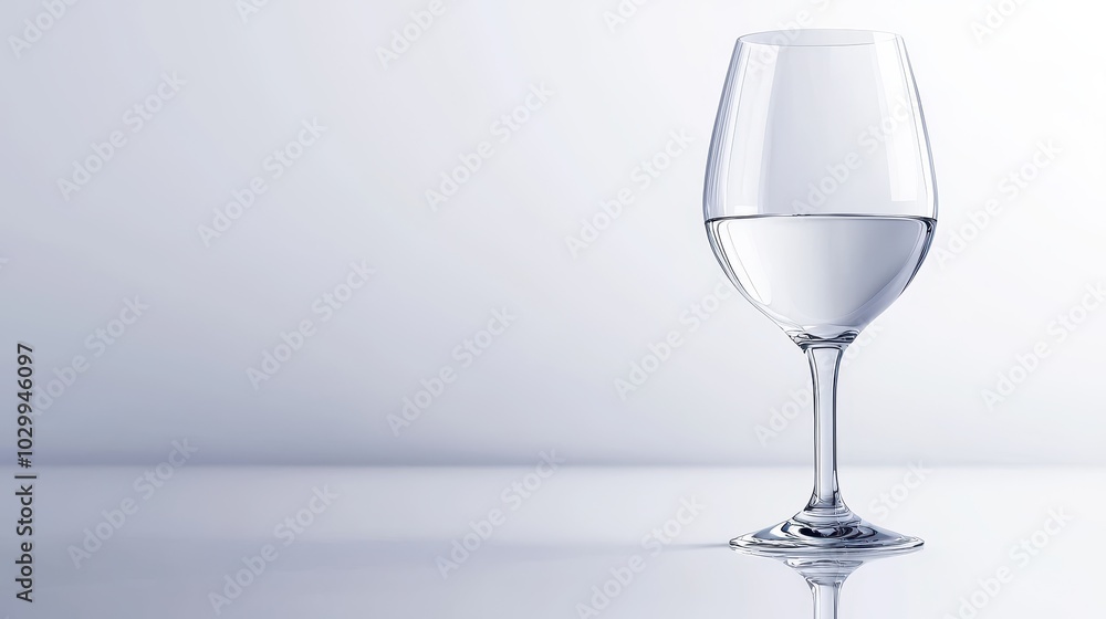 An empty, crystal-clear water glass standing alone on a clean white background, isolated with natural reflections and minimalist design. An empty, crystal-clear water glass standing alone on a clean white background, isolated with natural reflections and minimalist design.