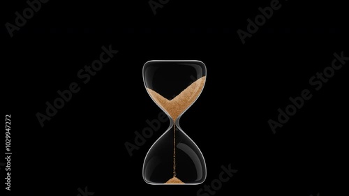 Hour Glass / Sand Clock in Transparent Background 60 Seconds