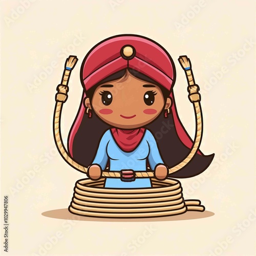 cowboy rope cartoon vector