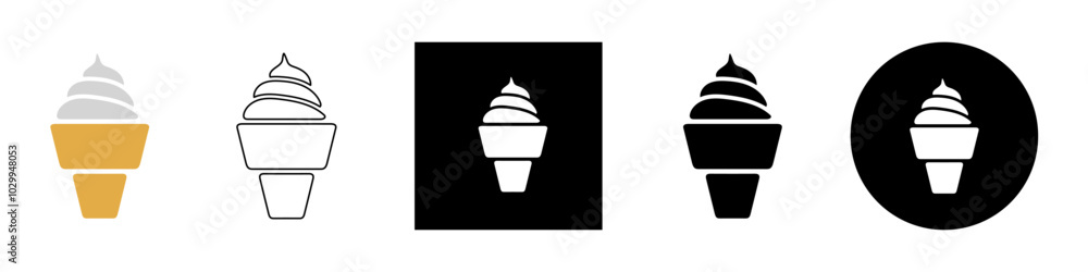 Ice cream cone snack dessert, Sweet Food, Frozen Food, café menu, waffle cone vector pictogram sign icon symbol ui and ux design, glyphs and stroke line Ice cream cone snack dessert, Sweet Food, Frozen Food, café menu, waffle cone vector pictogram sign icon symbol ui and ux design, glyphs and stroke line