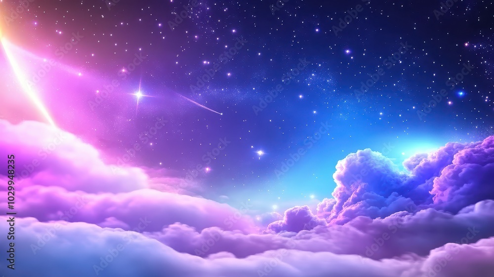 Glimmering stars in a galaxy background with vibrant nebula clouds in shades of purple and blue. Glimmering stars in a galaxy background with vibrant nebula clouds in shades of purple and blue.