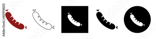 beef sausage grilled, meat product barbeque vector pictogram sign icon symbol ui and ux design, glyphs and stroke line