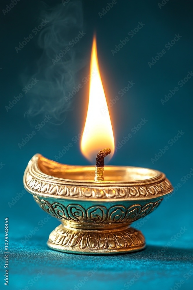 The warm glow from the oil lamp radiates joy and hope, as families gather to celebrate Diwali with prayers and festivities in their homes The warm glow from the oil lamp radiates joy and hope, as families gather to celebrate Diwali with prayers and festivities in their homes