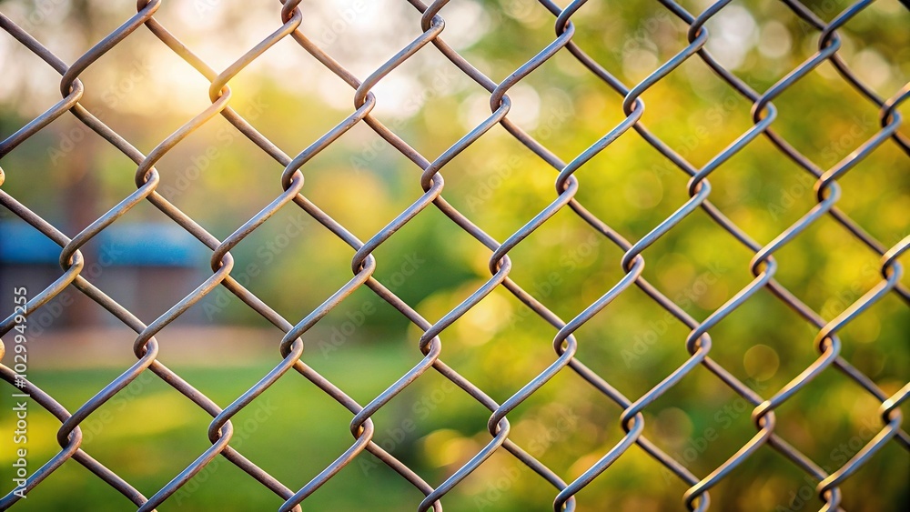 Steel chain link fence wire mesh texture and pattern