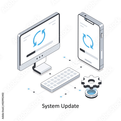 System Update Isometric stock illustration. EPS File stock illustration