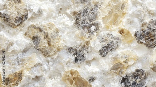 Closeup of rough textured white granite with brown and grey flecks perfect for backgrounds Smooth Blue Background with Copy Space for Advertisements