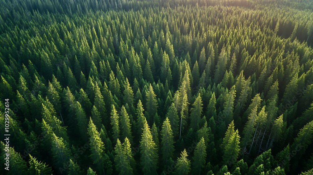 Aerial View of a Dense Evergreen Forest in the Morning Sun Clean Blank Canvas with Empty Space for Designs Aerial View of a Dense Evergreen Forest in the Morning Sun Clean Blank Canvas with Empty Space for Designs