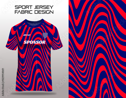 Sport Jersey Uniform Fabric Textile Design with Navy and Red Color for Soccer Football Club