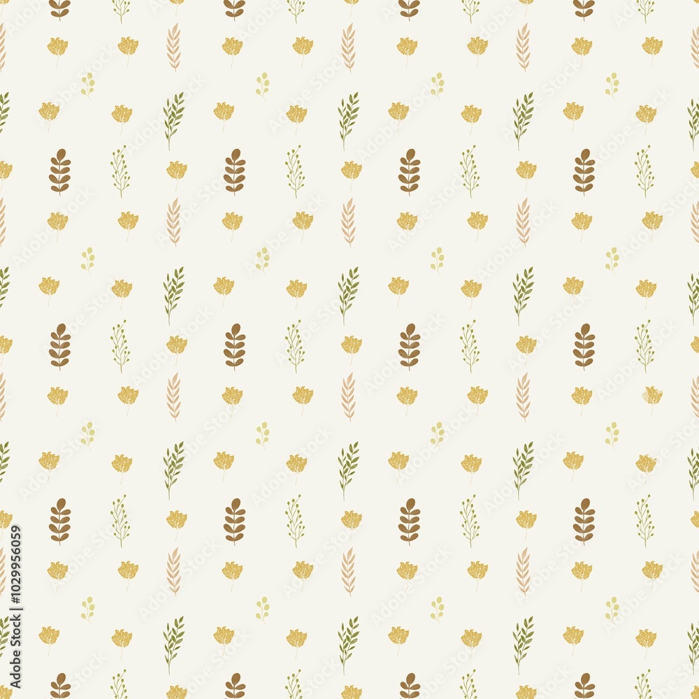 Seamless abstract leaf art on pattern for background and backdrop.