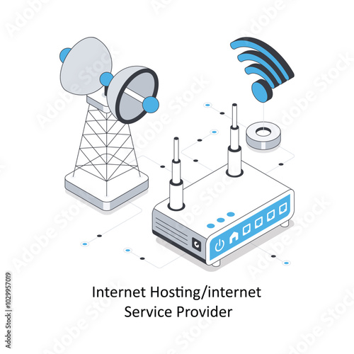 Antena Signal   Isometric stock illustration. EPS File stock illustration
