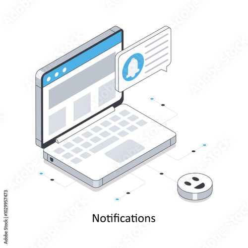 Notifications  Isometric stock illustration. EPS File stock illustration