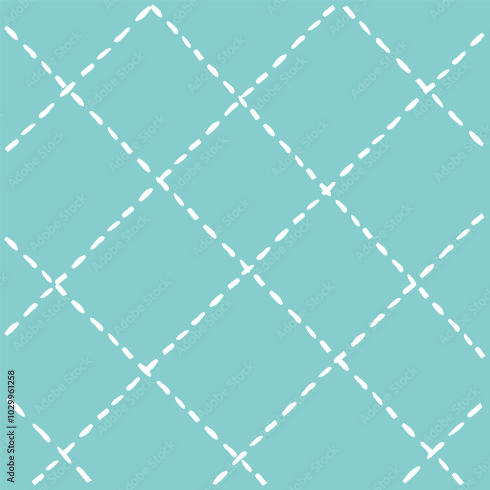 Fototapeta premium Vector hand drawn cute checkered pattern. Doodle Plaid geometrical simple texture. Crossing lines. Abstract cute delicate pattern ideal for fabric, textile, wallpaper