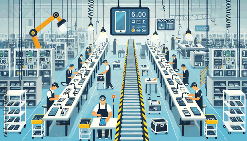 Concept vector illustration related to manufacturing