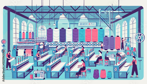 Concept vector illustration related to manufacturing