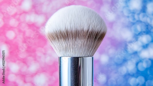 Close-Up of Cosmetic Brush on Colorful Background