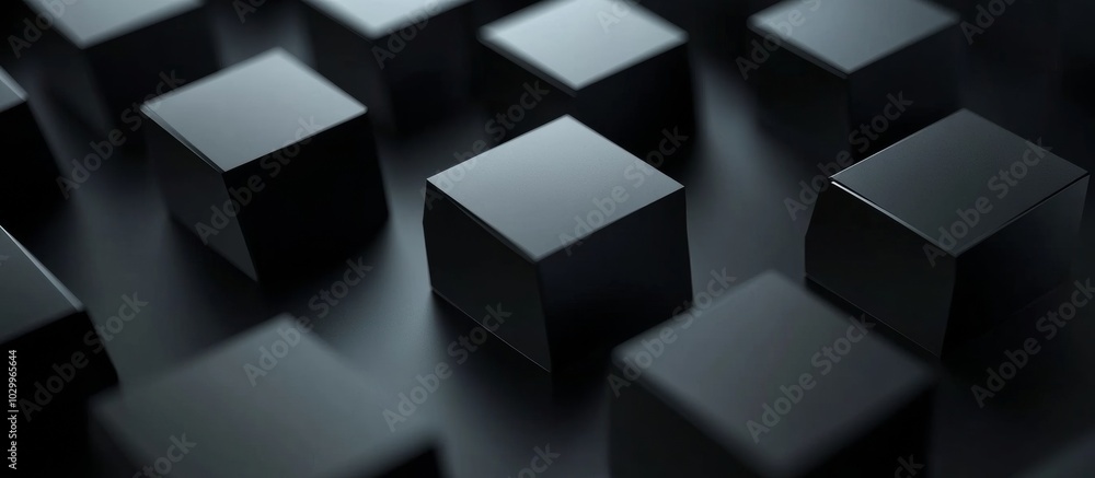 Minimalist Dark Background with Floating Polygon Shapes in Precise Pattern for Technology or Space Theme Generative AI Minimalist Dark Background with Floating Polygon Shapes in Precise Pattern for Technology or Space Theme Generative AI