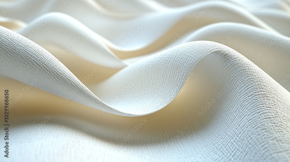 A white blank bended paper sheet detail is shown on a white background in close-up. A white blank bended paper sheet detail is shown on a white background in close-up.