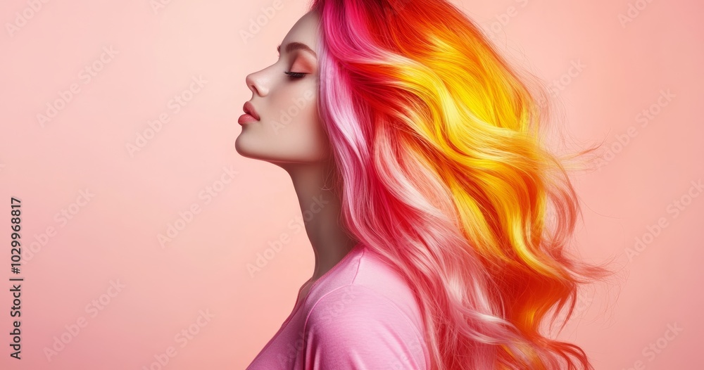 Beautiful Australian Woman with Colorful Hair, Beauty Fashion Portrait Generative AI Beautiful Australian Woman with Colorful Hair, Beauty Fashion Portrait Generative AI