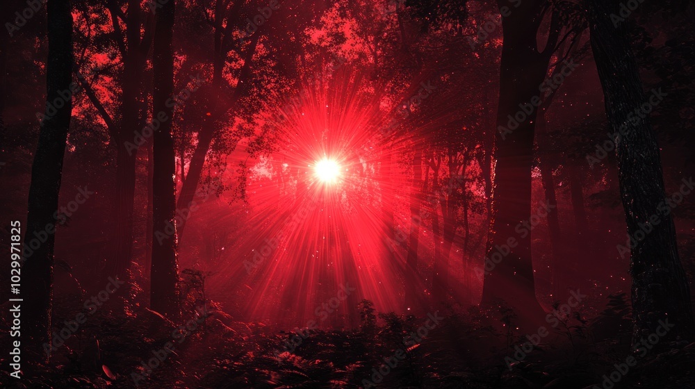 Fototapeta premium Red Forest Sunrise
