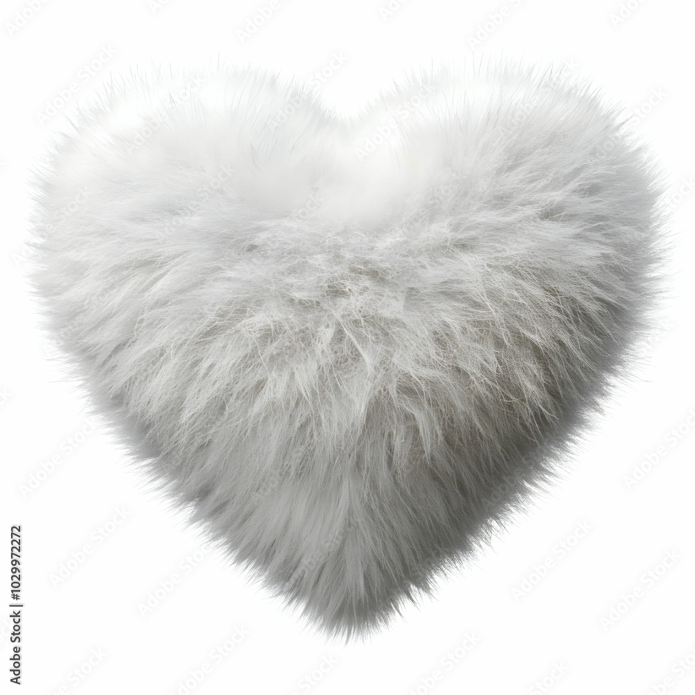charming heart shape in fluffy white on a pure white background charming heart shape in fluffy white on a pure white background