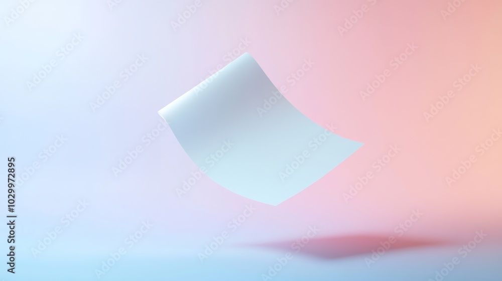 Minimalist Composition with White Paper on Gradient Background for Creative Projects Generative AI Minimalist Composition with White Paper on Gradient Background for Creative Projects Generative AI