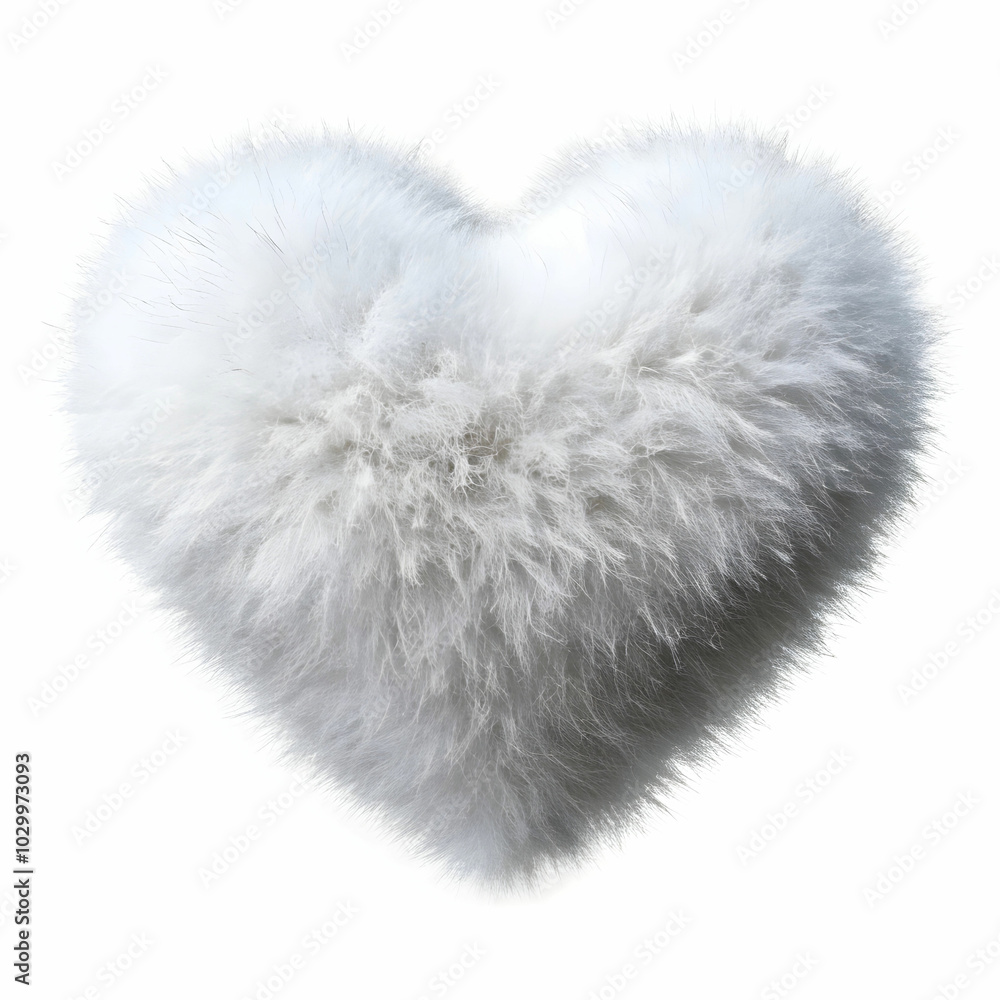 charming heart shape in fluffy white on a pure white background charming heart shape in fluffy white on a pure white background