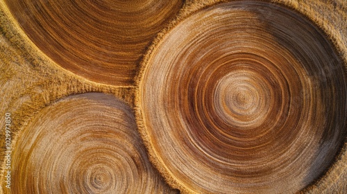 Aerial View of a Perfectly Round Crop Field with Precise Irrigation Circles for Agricultural or Environmental Use Generative AI