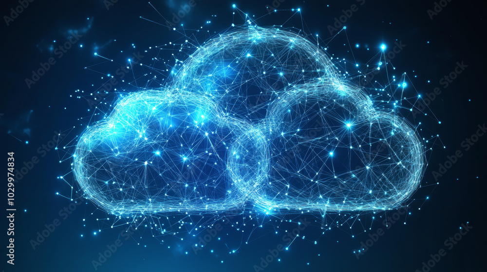 Cloud storage offers a secure way to save your data online. This illustration shows the modern technology behind it with a futuristic, geometric design.low poly wireframe. Cloud storage offers a secure way to save your data online. This illustration shows the modern technology behind it with a futuristic, geometric design.low poly wireframe.