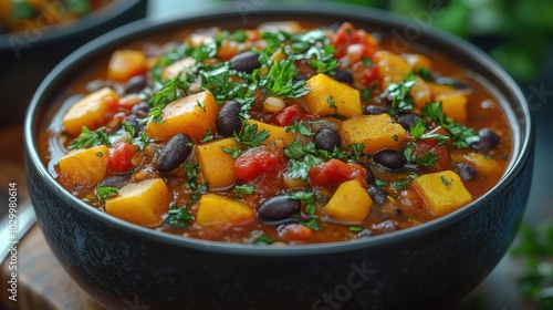 Hearty Black Bean and Butternut Squash Stew Perfect for a Cozy Dinner