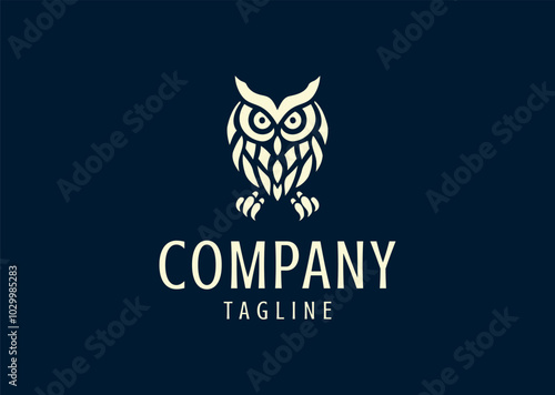 Vector illustration of Luxury Owl Logo Design
