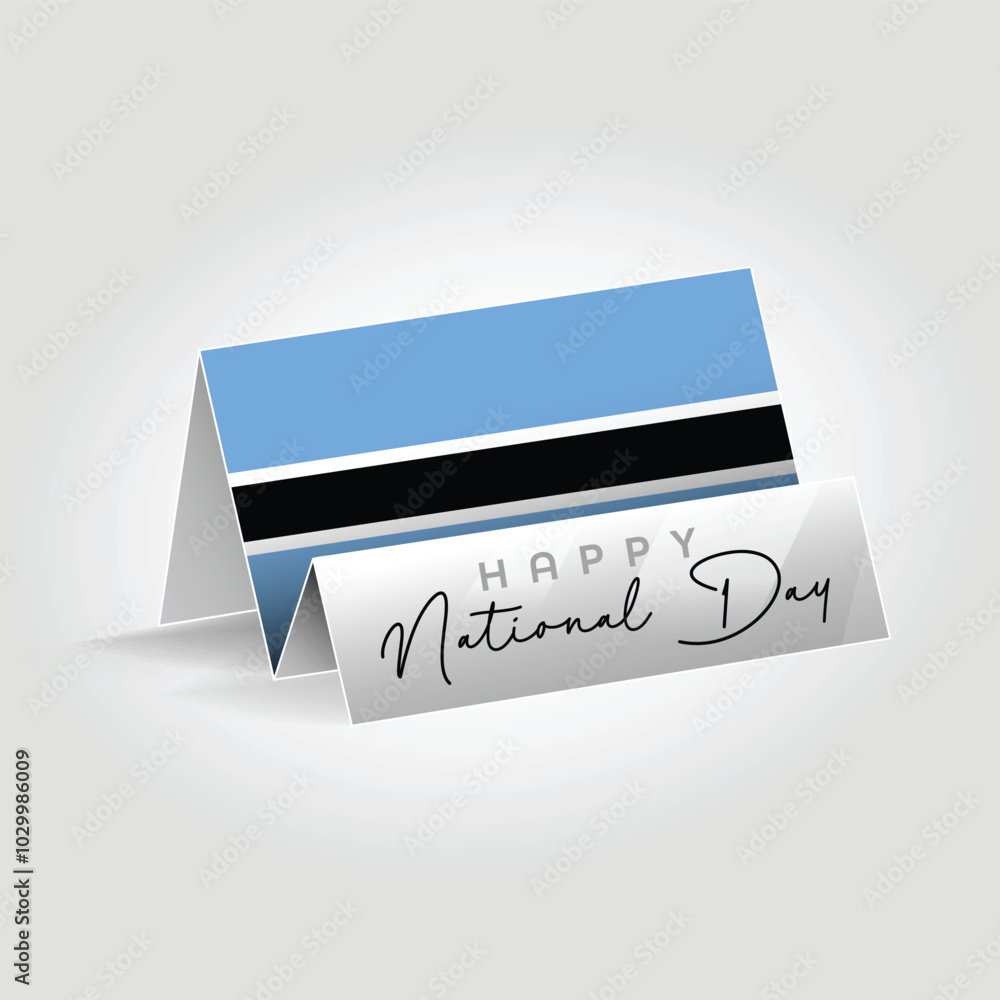 Botswana country paper flag standing on the ground. Happy national day flag design. Botswana country paper flag standing on the ground. Happy national day flag design.