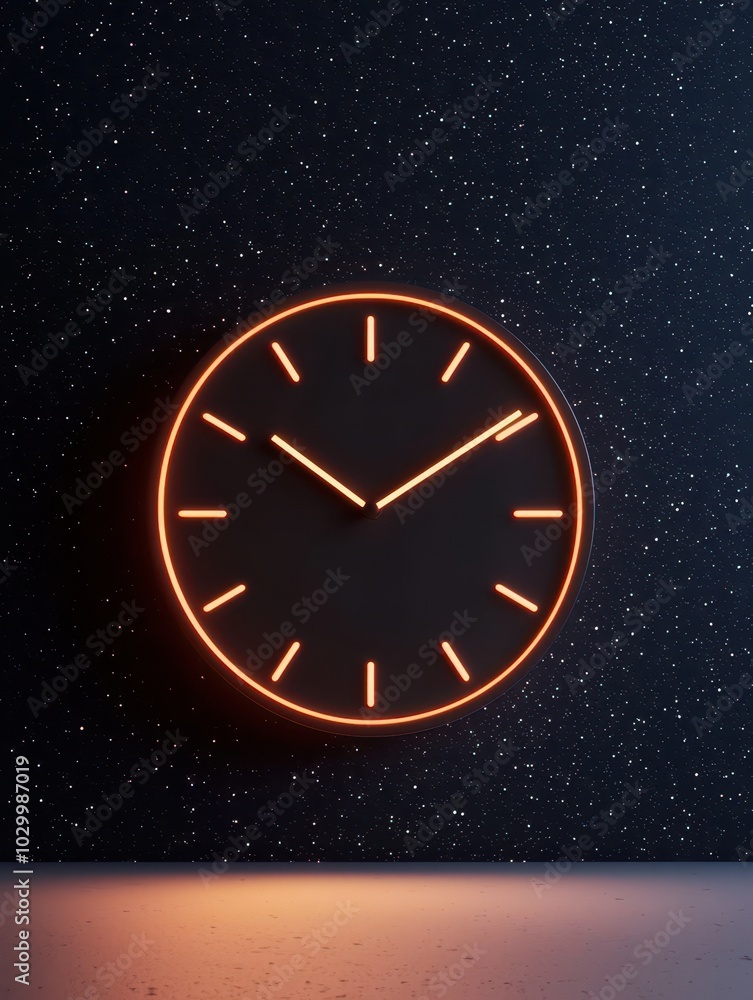 Futuristic glowing digital clock with transparent floating hands, showcasing modern timekeeping technology. Futuristic glowing digital clock with transparent floating hands, showcasing modern timekeeping technology.