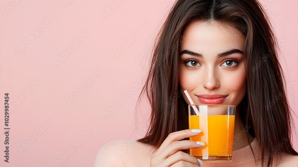 A glass of freshly squeezed orange juice set against a simple futuristic backdrop with a triadic color scheme capturing the essence of purity wellness and vibrant energy A glass of freshly squeezed orange juice set against a simple futuristic backdrop with a triadic color scheme capturing the essence of purity wellness and vibrant energy