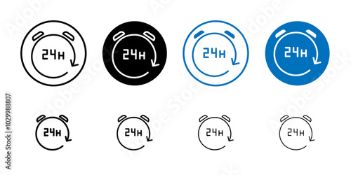 24 hours icon Outline vector for web ui