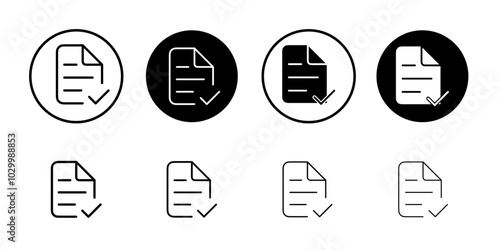 Accept document icon Outline vector for web ui