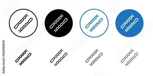 Bobby pin icon Outline vector for web ui