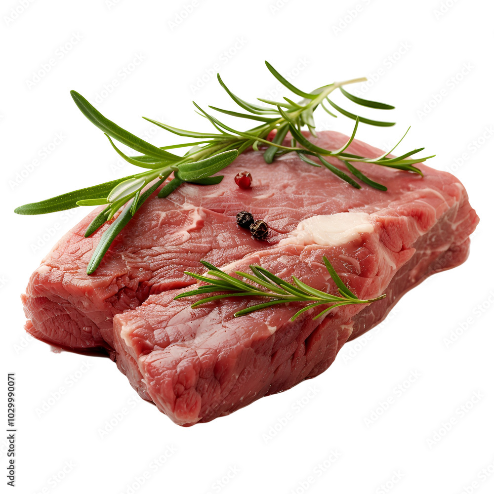 Fresh Raw Beef Steak with Rosemary and Pepper Fresh Raw Beef Steak with Rosemary and Pepper