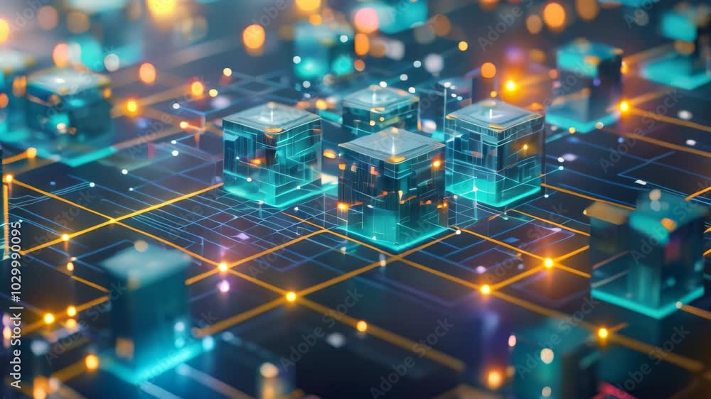 Abstract representation of the scalability challenges faced by blockchain networks, Showcase the scalability challenges faced by Blockchain networks and potential solutions