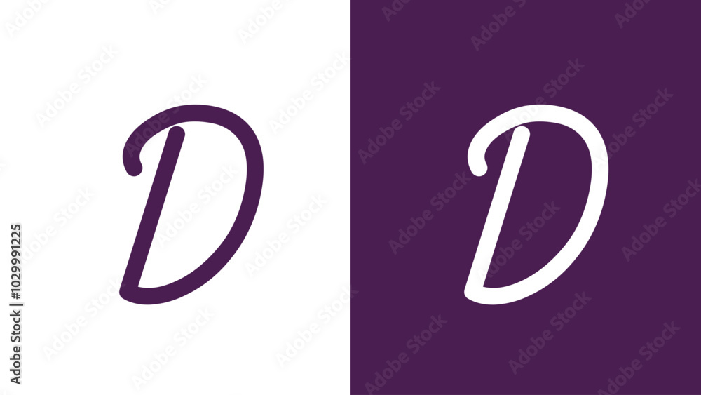 Vector Flat simple logo design of Letter D. Vector Flat simple logo design of Letter D.