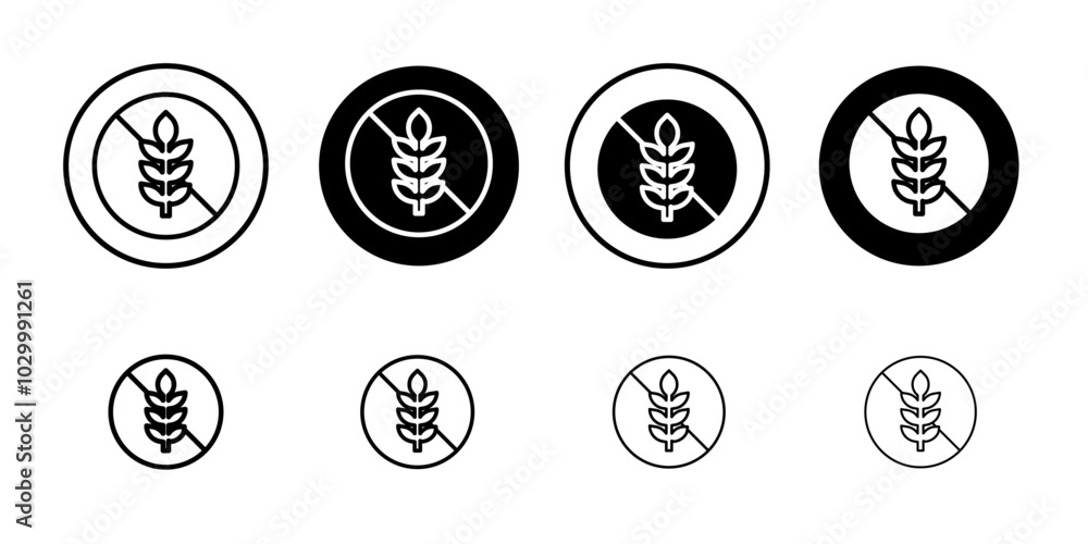 Gluten free icon Outline vector for web ui Gluten free icon Outline vector for web ui