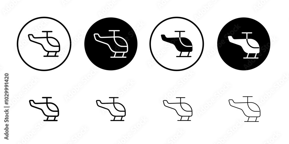 Helicopter icon Outline vector for web ui Helicopter icon Outline vector for web ui