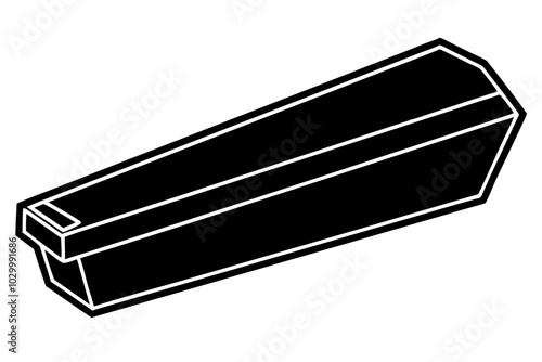 Coffin | isolated vector silhouette illustration on white background