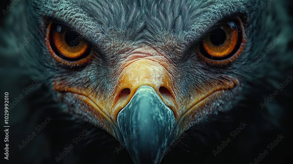 An old vulture dressed in an elegant suit and tie presents a fashion ...