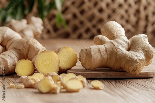 Capture the essence of fresh ginger for your products., photo of Isolated on transparent background-- C100 photo